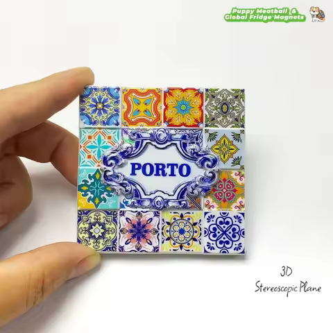 Portugal Porto Tile Creative Ins Style Tourist Souvenir Magnetic Refrigerator Stickers Gift