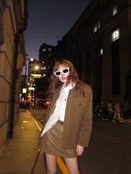 MABEL POLY FABRIC(BROWN/WHITE/CREAM)COAT เสื้อโค้ทผู้หญิง