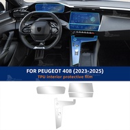 For Peugeot 408 2023-2025 Invisible Interior Film TPU Full Car Interior Protection Kit Interior Modi