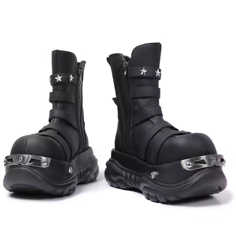 2024 Women's Niche Design Thick Bottom Metal Big Head Y2g Punk Hot Girl Small Height Increase Device