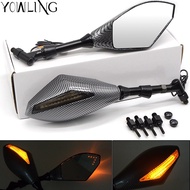 จีน,คาร์บอน8 10มม. กระจกสำหรับ Honda มองหลังสัญญาณเลี้ยว LED รถจักรยานยนต์ CBR500R CB500F CB500X 2013 2014 CBR 500R CB500 MSX125