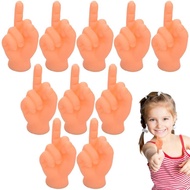 Mini Hands Prank Hand 10pcs Realistic Middle Finger Gesture Hands Puppet Cute Small High Five Fingers Elastic Funny Rubber Hands For Prank Gag Performance Party Favors incredible