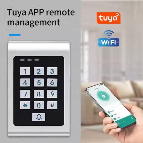 WIFI Tuya app Access Controler Zinc Keypad Backlight Waterproof RFID Standalone Door Access Control 