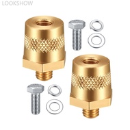 LOOKSHOW Pair M6 M8 Car Pole Adapter Brass Battery Terminal Connector Thread Positive Negative Post 