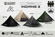 เต็นท์กระโจม K2 INDIANS 3 เต็นท์ A SYSTEM รุ่นใหม่ ขนาดนอน 3 คน เต็นท์ทรงสวย ไม่มีเสากลาง by Jeep Camping