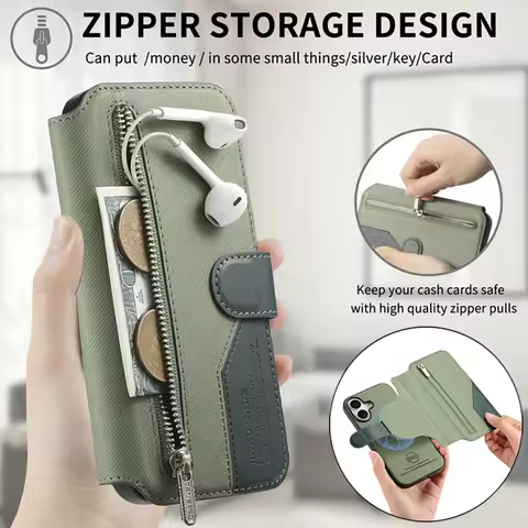 Edge 50 60 Fusion 5G 2In1 Zipper Wallet Leather Case For Motorola Moto Edge 70 60s Pro 60 Stylus S50