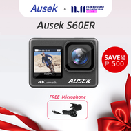 AUSEK Action Camera S60ER 4K 60FPS Touch LCD EIS Dual Screen WiFi Waterproof Remote Control Webcam Sport camera