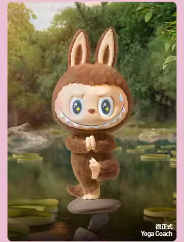 POPMART Original Genuine Product Labubu Lazy Yoga Series Cute Figurine Blind Box Exquisite Decorativ