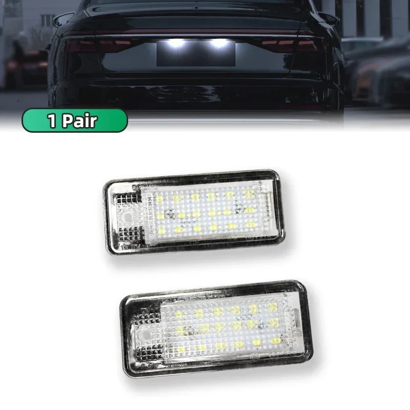 2PCS License Plate Light For Audi A3 S3 A4 B6 B7 A6 C6 4F Q7 RS4 6000K Super White License Number Pl