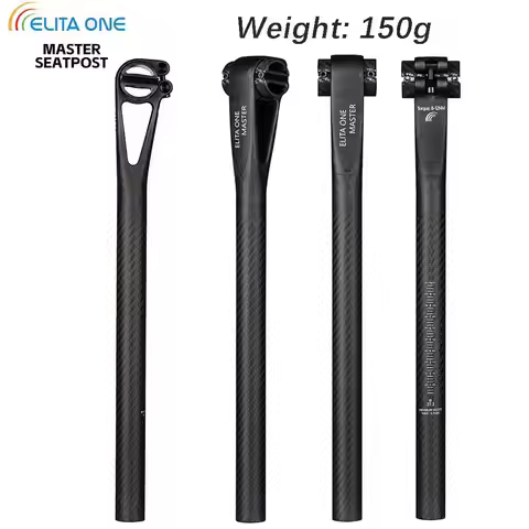 ELITAONE Bicycle Carbon Seat post Setback 5mm MTB/Road Bike Seatpost 25.4/27.2/30.9/31.6mm 150g