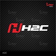 MERAH 0603 H2C Cutting Sticker Car Motorcycle Laptop Helmet Glass Sticker - Red White