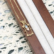 Medieval agete Japanese Clavicle Chain Natural Silver Gold-Plated Picture Frame 925 Pearl Labradorit