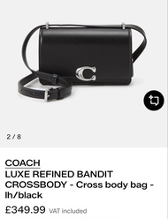 COACH Luxe Refined Bandit Crossbody Bag Black