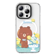 (MagSafe) เคส iPhone Line Friends ของแท้100% สำหรับ IPhone16 16Promax เคส16pro Magsafe 16บวกเคสใส15P