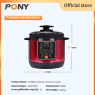 Pony 10IN1 Electric Digital Pressure Cooker Non-stick Stainless Steel Inner Pot Rice Cooker Steamer (6L)