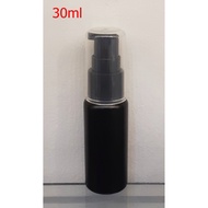 30ml Empty PET Black Bottle with Pump Dispenser For Cleansing, Sanitizers
