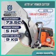 Agrishop Husqvarna K770 Petrol Engine Power Cutter  14″ Blade 73cc 5HP 10kg