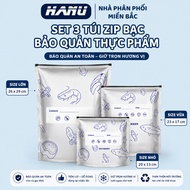 Silver food bag with sturdy zip lock, helps organize and preserve food neatly and cleanly B3-B2-B1