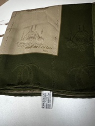 Cartier Must de Cartier Silk Scarf 卡地亞綠米色絲巾