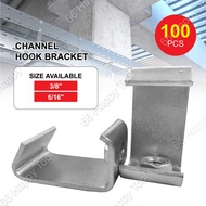 (100pcs) GI C Channel Hook Bracket Vanitation Pipe Hanger 3/8" 5/16" L-Shaped Galvanized Purlin M5 M
