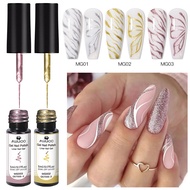 MSRUIOO Golden Metallic Painting Gel, Painted Gel Nail Polish, 3D Metal Glitter Painting Gel Drawing