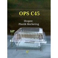 OPS-C45 BENXON 6'' Square Plastic Food Tray with Lock  (10pcs to 50pcs) Bakery Disposable Plastic Cl