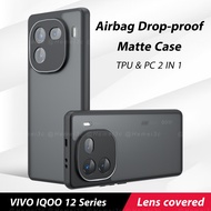 For Vivo IQOO 12 Pro Casing No Yellowing  Matte Transparent Hard Acrylic Phone Case Cover