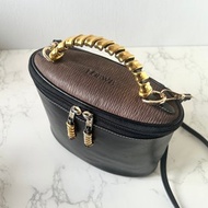 絕版中古包 Loewe蛇骨黑色盒子包 斜背包 側背包 單肩包 皮革包