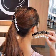 Pearl Banana Clip Ponytail Clip Vertical Clip Hair Clip Temperament All-Match Hairpin Twist Clip Fas