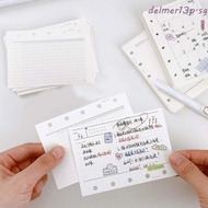 DELMER13P M5 A8 Loose-Leaf Notebook Refill Paper, 50Sheets 5-hole Inner Refill Binder Paper Pages, L