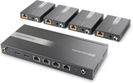 Cable Matters 1x4 4K HDMI Extender Splitter - 4K 60Hz/164ft, 4K 30Hz/196ft Wall Mount 1-In-4-Out HDMI Over Ethernet Splitter, Support Local Monitor Loop-Out