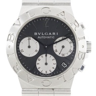 【日本直送】寶格麗 BVLGARI 迪亞多諾 運動款 手錶 CH35S 不鏽鋼 黑色 自動上鍊 計時碼錶 黑色錶盤 男款【二手】