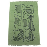 【5積分】全新未使用 △HERMES HTH2501 Yachting Plage Teresa 100% 純棉流蘇毯/毛巾/毛毯 綠色，附包裝盒 法國製造 女士