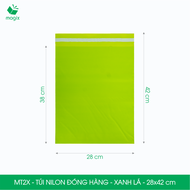 MT2X - 28x42 cm - 100 túi nilon đóng hàng niêm phong túi gói hàng túi niêm phong - Xanh lá mạ