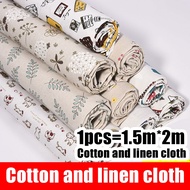 Cotton Linen Fabric Cloth Head Clearance Treatment Checked Cloth Curtain Sofa Fabric Tablecloth Background Cloth ins Flower Cloth Linen
