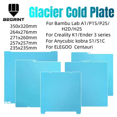 Cold Plate For Bambu lab X1C A1 P2S P1S Bambulab H2D H2S For Creality K1C Ender 3 Anycubic Kobra S1 