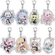 Anime Honkai Star Rail Mica Acrylic Chibi Kiana Bronya Elysia Mobius keychain for backpack and handb