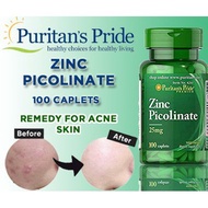 Puritan's Pride Zinc Picolinate 25 mg / 100 Caplets / Item #004261