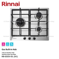 Rinnai RB-63SSV-DL(DC) 3 Burner Built-In Hob Stainless Steel Top Plate