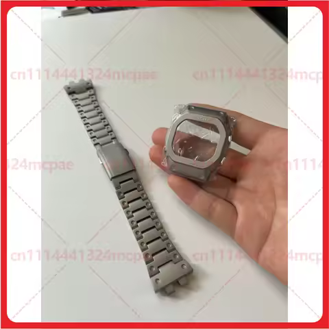 Matte Titanium Alloy Bezel & Strap for Casio G-Shock GMWB5000, 12g Bezel 60g Strap, Fits GW5000 DW50