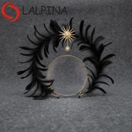 LALPINA Feather Glory Crown Headband, Dress Up Props Double Layer Virgin Mary Queen Tiara, Handmade 