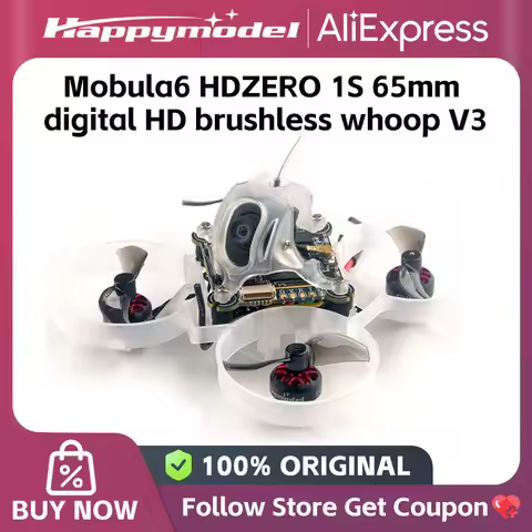 HappyModel Mobula6 HDZERO V3 1S 65mm Digital HD Brushless Whoop SuperX HD ELRS AIO EX0802 KV19000 HD