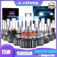 「Big Sale」X-7SEVEN 2PCS F2 15000LM 6500K LED Headlight Bulb 3000K H4 9005 9006 H1 H27 Limited Stock