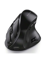Jomaa人體工學無線垂直滑鼠可充電光學滑鼠,適用於多用途無線滑鼠,兼容蘋果/ Windows/平板電腦,2400 Dpi 遊戲滑鼠(黑色)