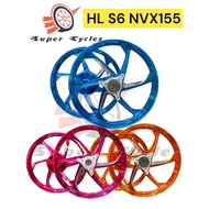 HL RIM CNC S6 NVX155 CHROME SIZE 17 INCI 6BATANG CNC RIM NVX SPORT RIM HL MOTOR HLRIM