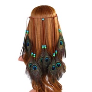 Ethnic Style Feather Hair Accessories Bohemian Full Peacock Feather Hair Band Indian Peacock Feather