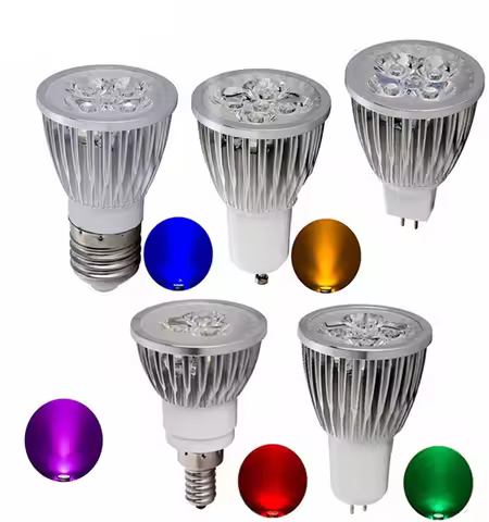 LED Lampada 3W 4W 5W 7W GU10 MR16 GU5.3 E27 E14 LED Bulb 110V 220V 12V Led Spotlight Red Blue Green