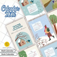 2026 Winter Snow Motif Calendar - 2026 Calendar - 2026 Desk Calendar - Aesthetic Calendar - Aestheti