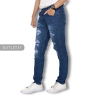 HITAM Outlet37 Levis Ripped Jeans Men Teenagers Adult Claw Laser Slimfit Denim Streach Teenager Black Premium Original Black Blue Gray Ripped Knee Import Street Stretch Biker