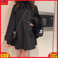 LeadingStar RC Authentic Women Duffle Coat Solid Color Doll Collar Single-breasted Pea Coat Winter T